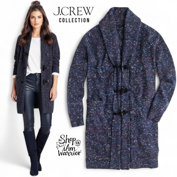J.Crew Collection speckled toggle coatigan cardigan duster sweater *iAmWarrior - Picture 1 of 8